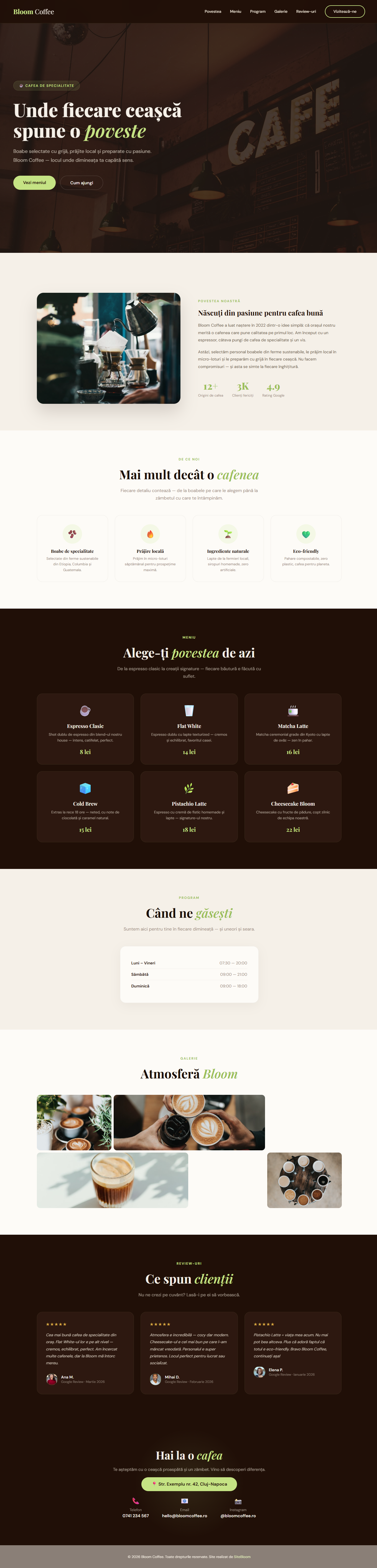 Bloom Coffee website